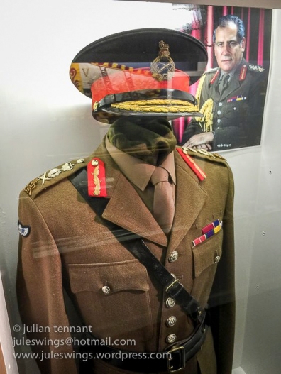 No. 2 Dress tunic of Field Marshal The Lord Guthrie of Graggy Bank. Note the ERII cypher indicating the Field Marshal is an ADC to the Queen and the SAS 'moth' para wings on the upper right arm. Photo: Julian Tennant
