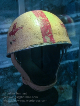 1st Airborne Division medic's helmet. Photo: Julian Tennant