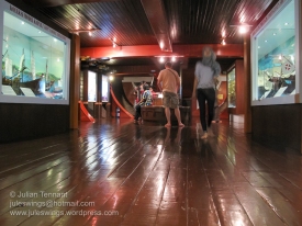 The maritime museum's exhibition space below deck on the Flor de la Mar replica