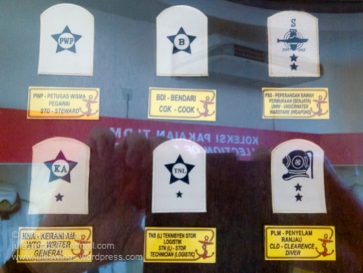 Royal Malaysian Navy Museum (Muzium Tentera Laut Diraja Malaysia). RMN trade badges.