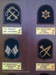 Royal Malaysian Navy Museum (Muzium Tentera Laut Diraja Malaysia). RMN bullion trade badges.