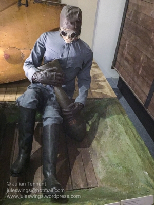 Austro-Hungarian First Lieutenant, Field Pilot uniform on display in the First World War gallery at the the Army Museum Žižkov.