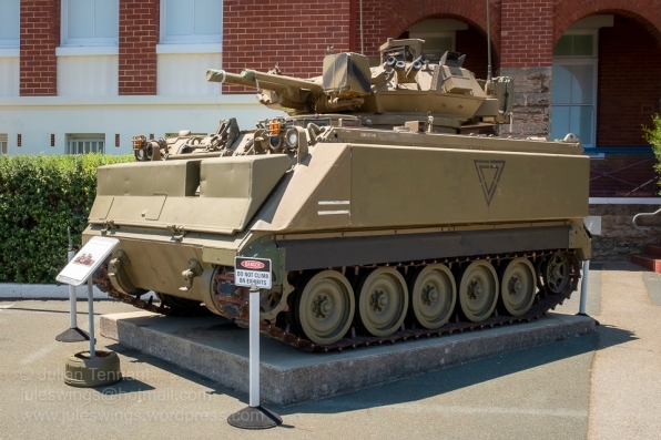 M113A1 MRV (Medium Reconnaissance Vehicle) which coupled the turret from the Scorpion FV101 light tank with the M113A1 Armoured Personnel Carrier for use as a fire support vehicle for Cavalry units. Between 1979 and 1996 a total of 45 M113A1 MRVs served in the Australian Army. Photo: Julian Tennant