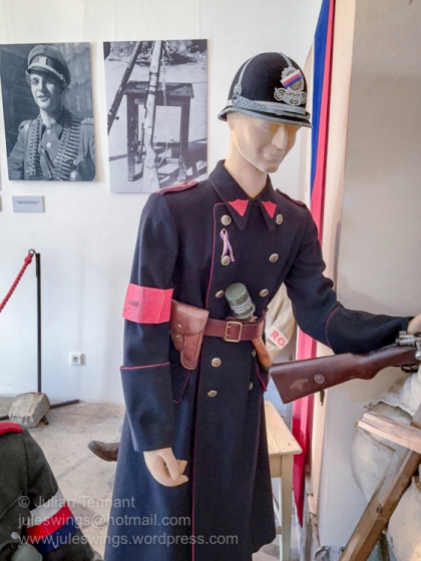 Police uniform worn during the May uprising against the Germans in 1944. Photo: Julian Tennant.