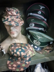 Reproduction items for sale in the 'Paratrooper' shop at the Dead Man's Corner Museum. Photo: Julian Tennant