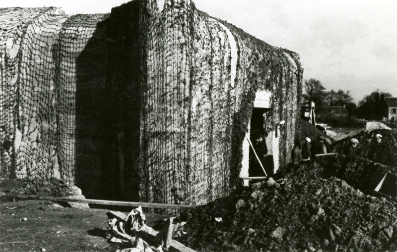 Construction of the casemates at the Merville Battery.
