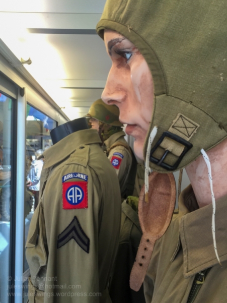 82nd Airborne Division uniform display cabinet detail at the Airborne Museum. Photo: Julian Tennant