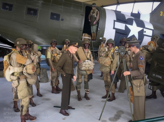Centre-piece of the C-47 Building is a reconstruction of a scene featuring General Dwight D. Eisenhower visiting paratroopers of the 502nd PIR, 101st Abn Div at Greenham Common airfield on 5 June 1944. Photo: Julian Tennant