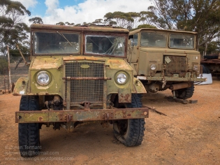 Trucks awaiting restoration at the Nungarin Heritage Machinery and Army Museum. Photo: Julian Tennant