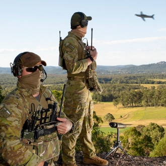 Combat Controllers from No. 4 Squadron based at RAAF Base Williamtown practice close air support serials with PC-21 aircraft during Exercise Havoc Strike. Combat Control Teams (CCT) from No. 4 Squadron participated in Exercise Havoc Strike from 25 May – 12 June 2020 near Buladelah, New South Wales. Havoc Strike is a tactical level exercise in support of No. 4 Squadron combat control Mission Specific Training objectives. The training concentrates on preparing Combat Control Teams for the application of Close Air Support, Rules of Engagement and Laws of Armed Conflict. The exercise has two phases; a theory phase, conducted at RAAF Williamtown, NSW, followed by a practical close air support phase in a training area near the town of Bulahdelah, NSW. Photo: Department of Defence