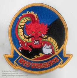 Embroidered US Marine Corps Medium Tiltrotor Squadron 268 (VMM-268) patch. VMM-268 is a United States Marine Corps helicopter squadron consisting of MV-22 “Osprey” transport aircraft. The squadron, known as the "Red Dragons", is based at Marine Corps Base Hawaii, Kaneohe, Hawaii and falls under the command of Marine Aircraft Group 24 (MAG-24) and the 1st Marine Aircraft Wing (1st MAW). VMM-268 undertook a 6 month rotation to Darwin as part of Marine Rotational Force – Darwin 2018 (MRF-D 2018) as part of a bi-lateral programme developed in 2011 to build and strengthen partnerships between US and allied forces in the Pacific. Photo: Julian Tennant