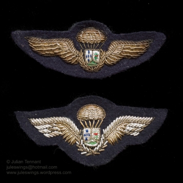 Grupos Especiais Para-quedistas (GEP) dress uniform bullion parachute qualification wings. Collection: Julian Tennant